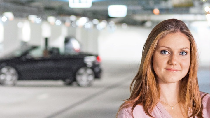 Lady in car park